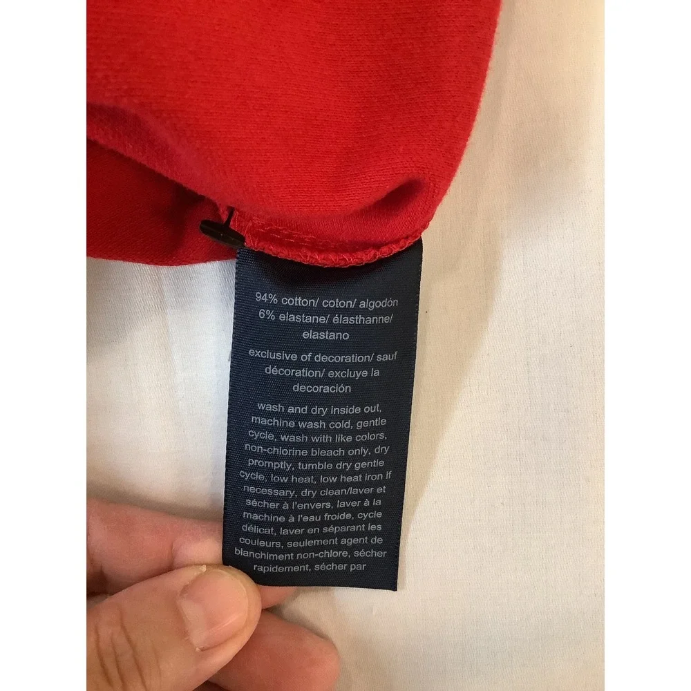 NEW Tommy Hilfiger Women's Red Long Sleeve Polo Shirt‎ Size L  Cotton Preppy